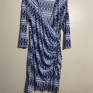 Wrap dress elbow length sleeves